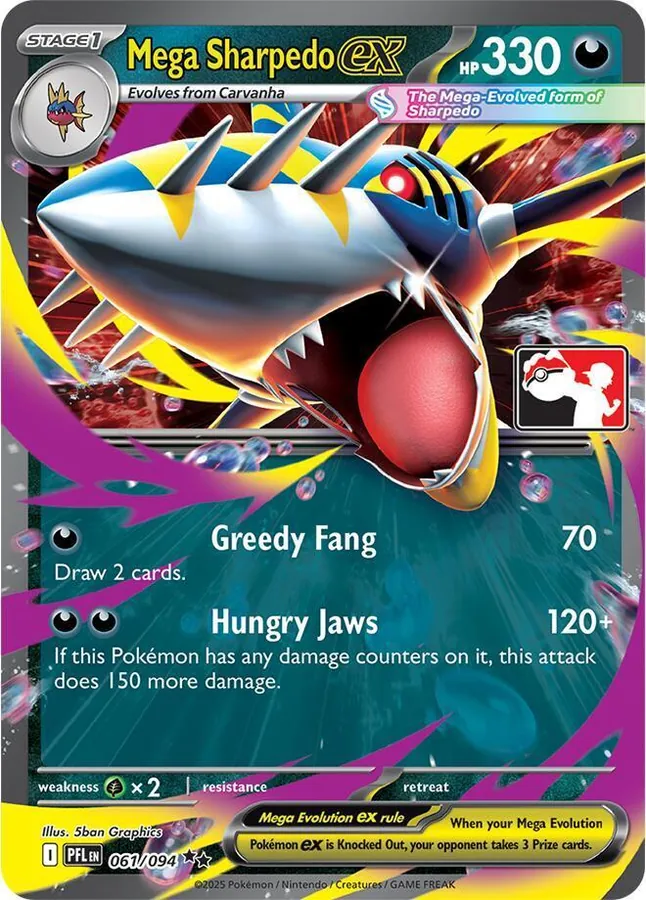 Phantasmal Flames Mega Sharpedo Ex [Prize-Pack] Pokémon card